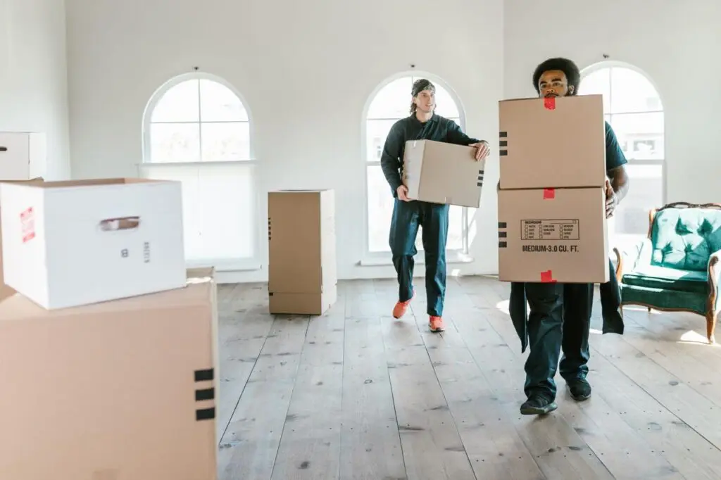 Moving boxes ready for a move to Orlando, Florida